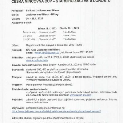 Propozice Jablonec + Jilemnice 28.1. - 29.1.2023
